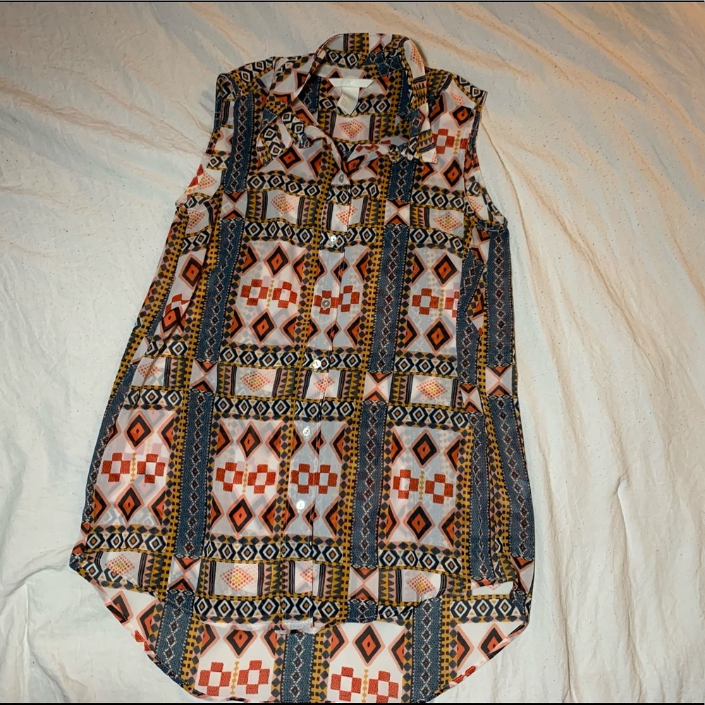 Sleeveless button down